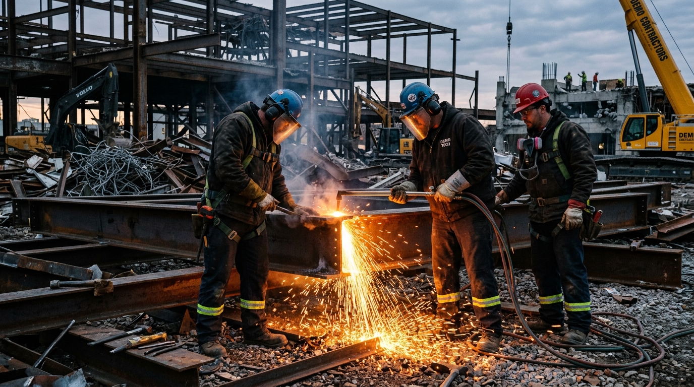 Демонтаж металлоконструкций — резка газом